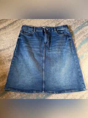 Liz Claiborne Blue Denim A-Line Skirt
